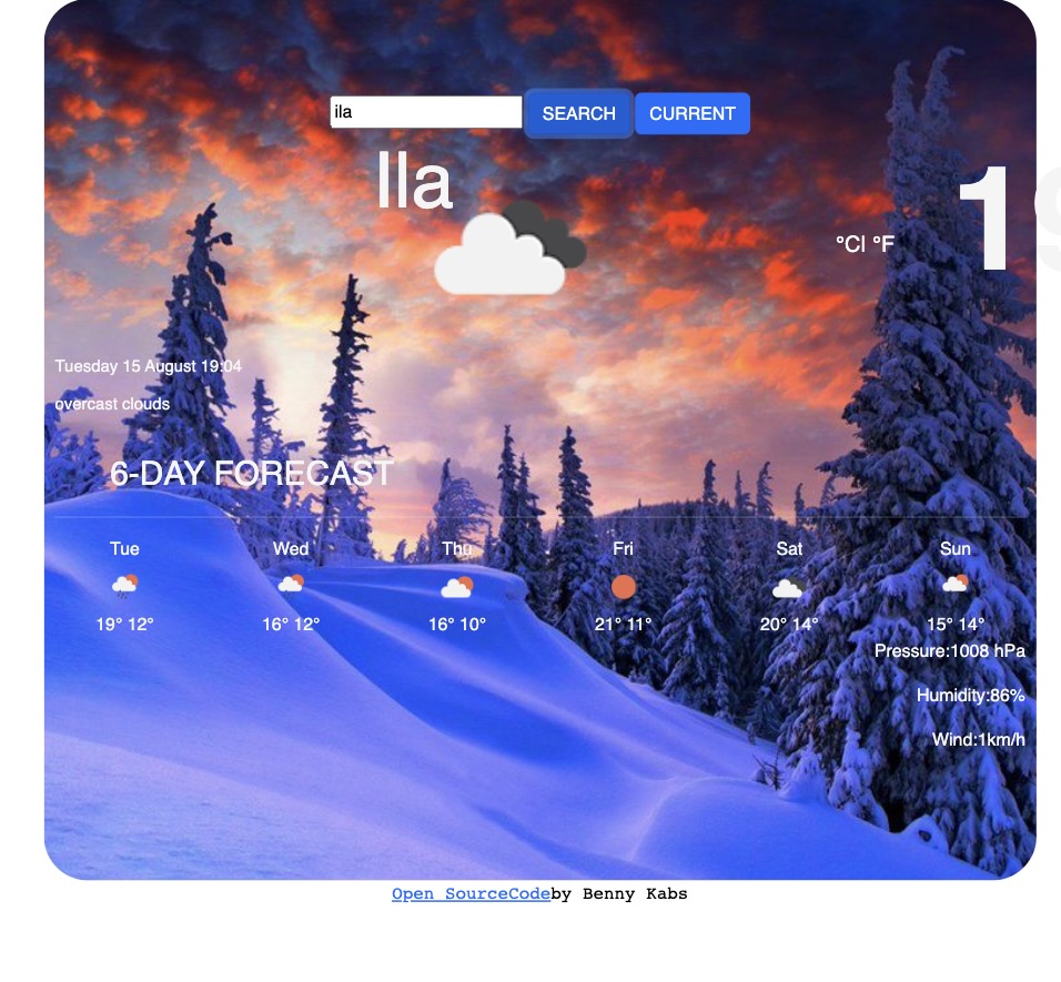 weather app preview